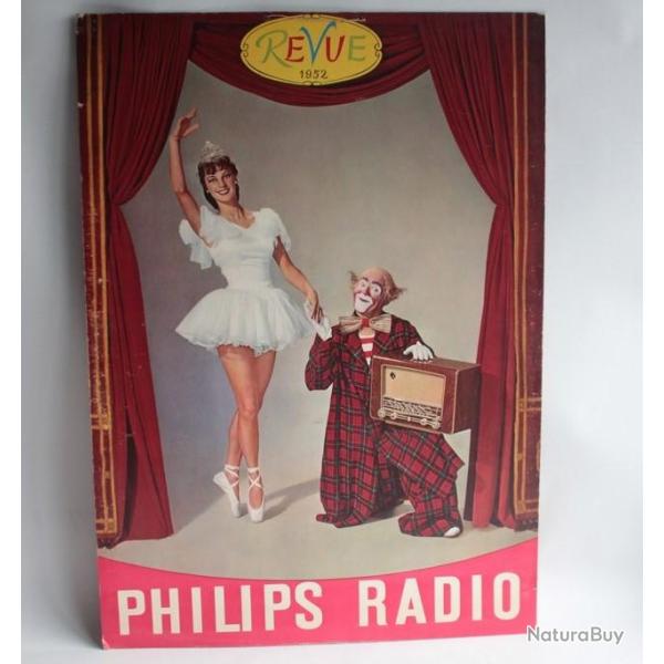 Affiche cartonne publicit Philips Radio revue 1952