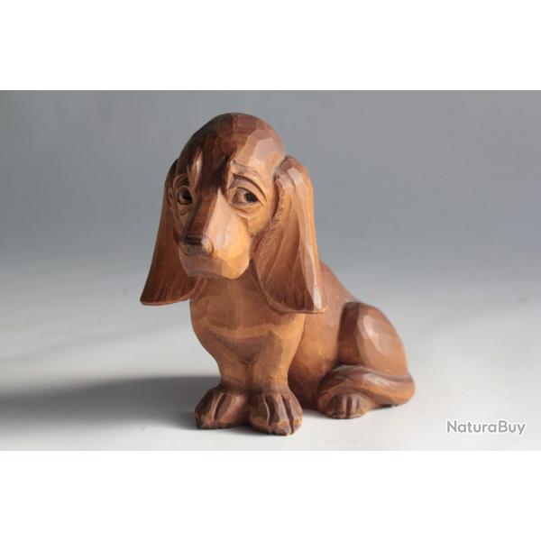 Chien basset bois sculpt Art populaire Suisse Brienz