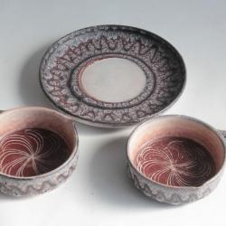 Jean AUSTRUY Assiette Poêlons céramique Vallauris