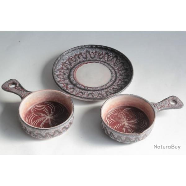 Jean AUSTRUY Assiette Polons cramique Vallauris