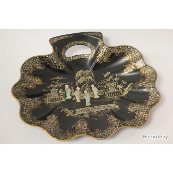 Ramasse miettes asiatique nacre carton bouilli Napolon III