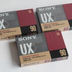 Lot 3 Cassettes UX 90 type II 2X 45 MIN SONY