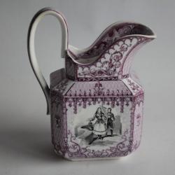 Ancien Pot à lait porcelaine Personnages illustres XIXe siècle