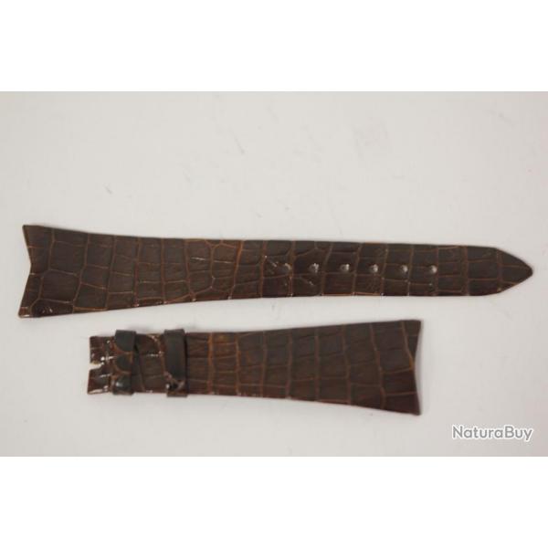 Bracelet montre Universal Genve croco marron 20 mm vintage