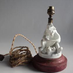 Pied de lampe Ours pipe journal porcelaine Forêt noire