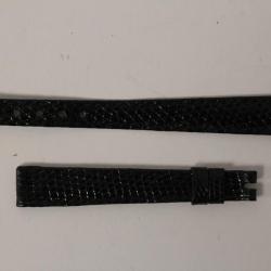 Bracelet montre Universal Genève lézard noir 11 mm vintage