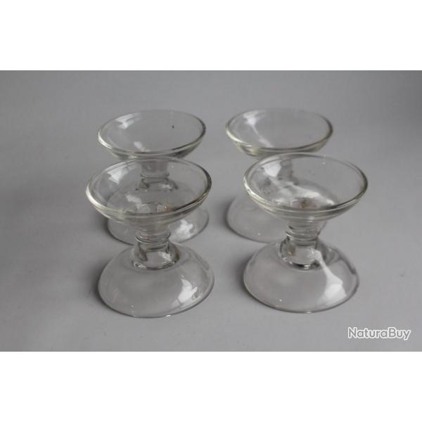 4 Bougeoirs Diabolo verre Leerdam Design Allemagne