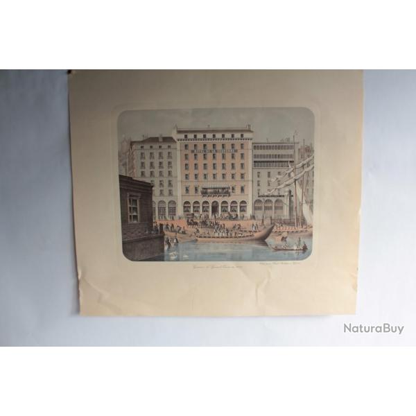 Lithographie Genve Le grand quai 1841 pour Patek Philippe