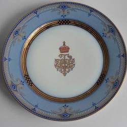 SEVRES Assiette porcelaine Prince héritier Frédéric de Prusse Allemagne 1856