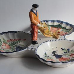 Plat mendiant Pêcheur faïence HB Quimper