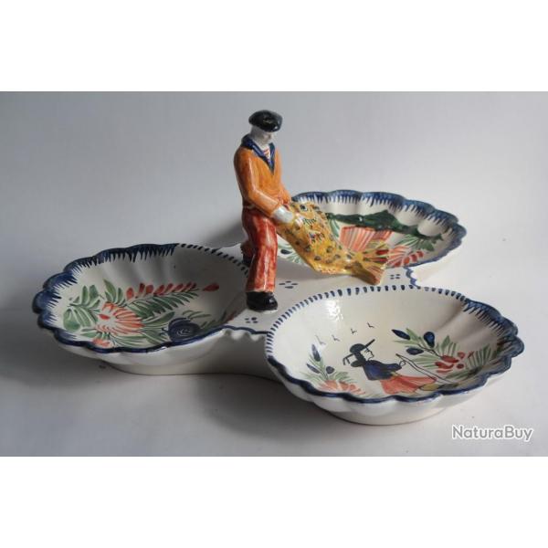 Plat mendiant Pcheur faence HB Quimper