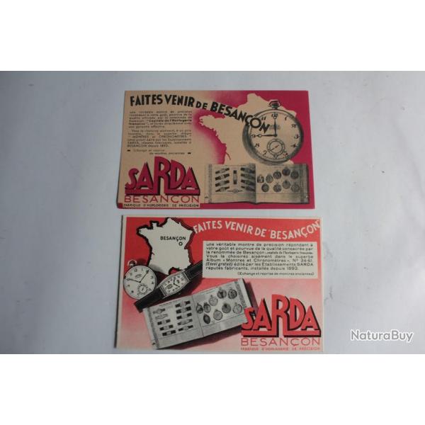 CPA publicitaire SARDA Besanon montre horlogerie