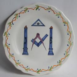 Assiette faïence Franc-maçon