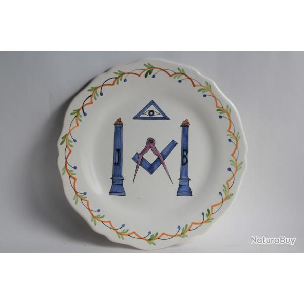 Assiette faence Franc-maon