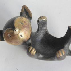 Walter BOSSE Bronze Viennois Bougeoir Chat Herta Baller