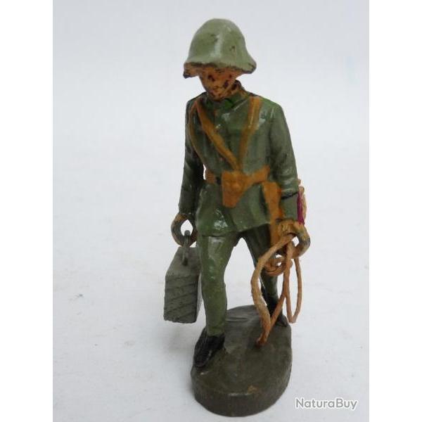 Soldat ELASTOLIN Militaire Porteur de valises et cordes Jouet Militaria