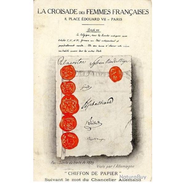 CPA La croisade des femmes franaises Trait de neutralit Belge 1839