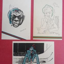 3 CP illustrée semi-modernes Fumée cigarette Rare Original