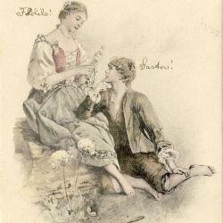 CPA illustrée Couple amour déclaration d'amour 1902