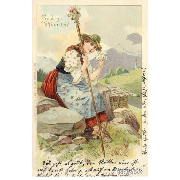 CPA illustre Frhliche Pfingsten Heureuse Pentecte 1904