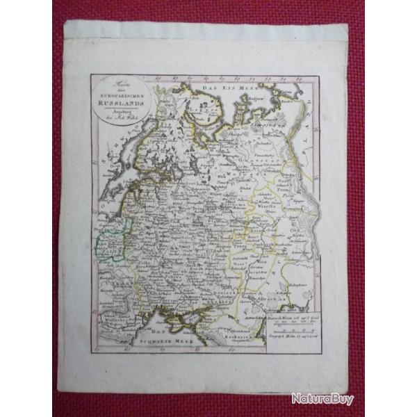Ancienne Gravure Carte Russie poque 1820