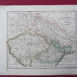 Ancienne Gravure Carte Allemagne BOEHMEN Maehren Schlesien époque 1820