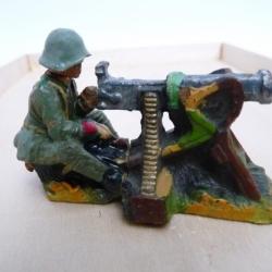 Soldat ELASTOLIN ou LINEOL ? Militaire Mitrailleuse Artillerie Jouet Militaria