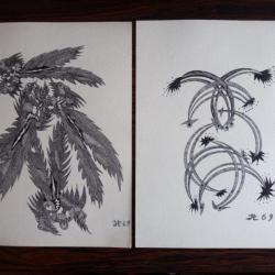 Dessins originaux à l'encre Art Moderne 1969