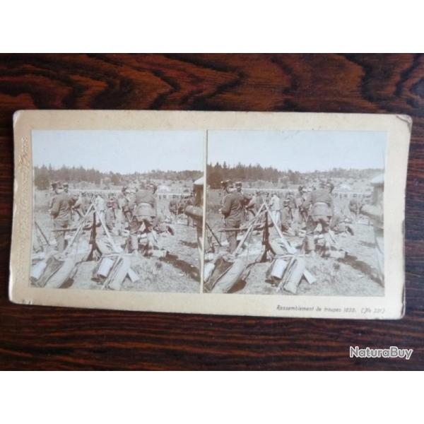 Photographie Photo Stro Suisse Guerre Rassemblement Troupes 1899