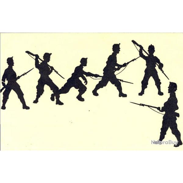 CPA illustre Guerre 1914-18 Soldat Ombres en noir et blanc