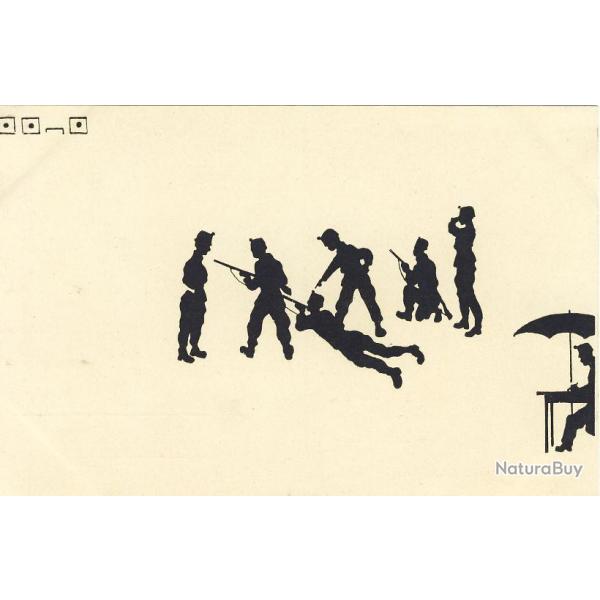 CPA illustre Guerre 1914-18 Soldat Ombres en noir et blanc