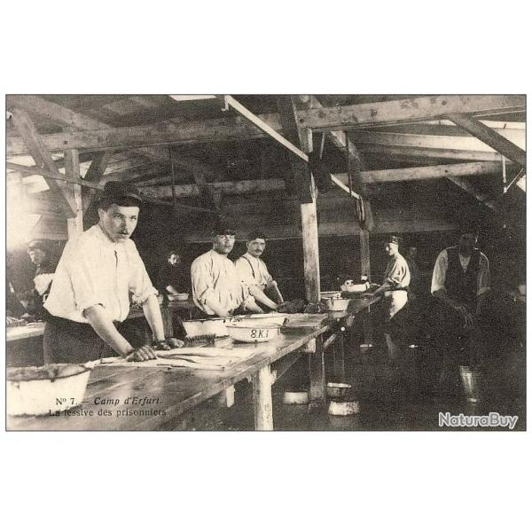 CPA GUERRE 1914-18 N7 Camp d'Erfurt La lessive des prisonniers