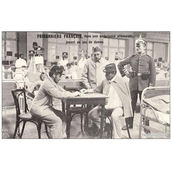 CPA GUERRE 1914-18 Prisonniers Franais Allemagne Ambulance jeu de dames