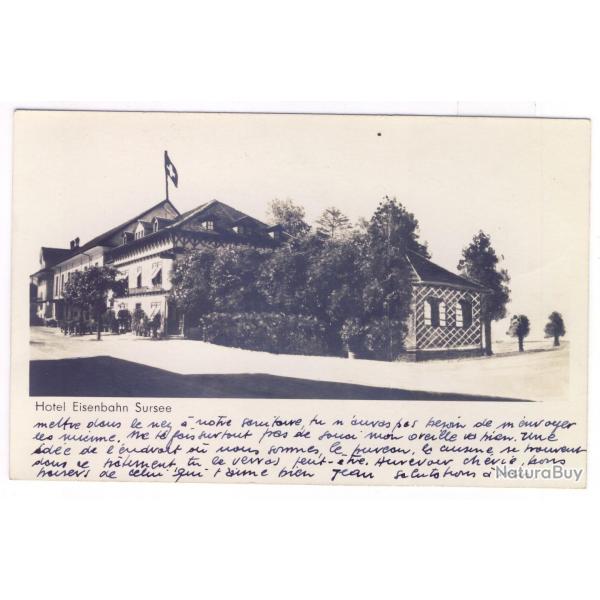 CPA photo Suisse Lucerne SURSEE Hotel Eisenbahn