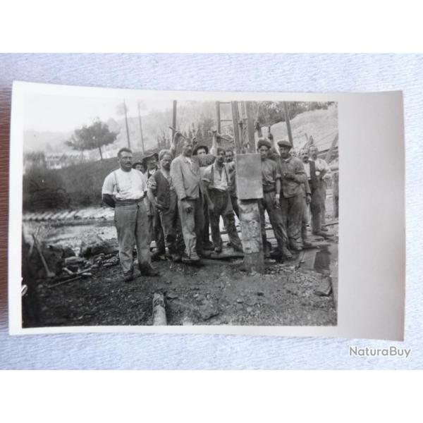 CPA photo Suisse Grisons Frstenau Construction Pont Chemin de fer 1927