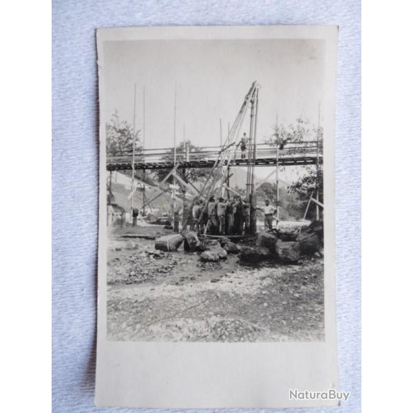 CPA photo Suisse Grisons Frstenau Construction Pont Chemin de fer 1927