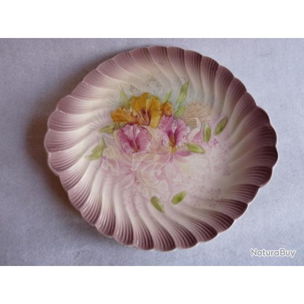 Plat cramique dcor Fleurs BONN