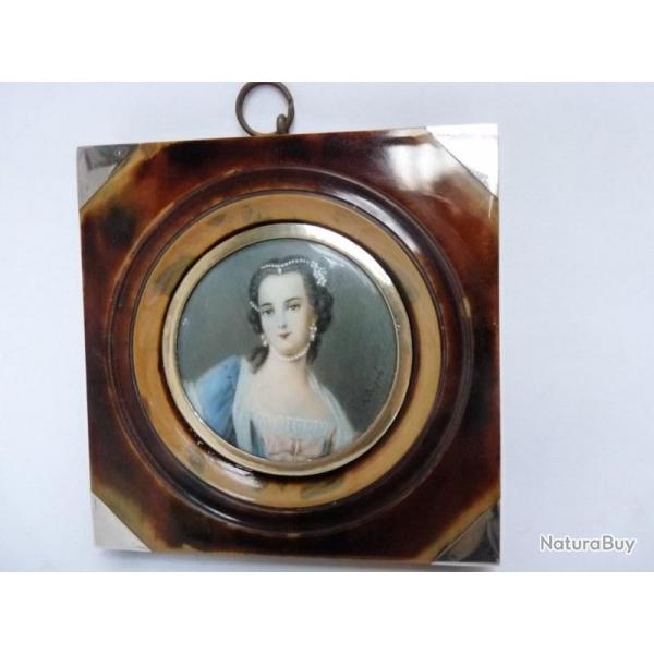 Peinture miniature portrait Dupr tableaux antiquits