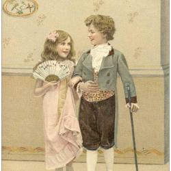 Série 6 CPA gaufrées Enfants Bourgeoisie Élégance