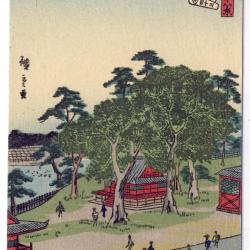 CPA illustrée signée japonaise Japon Japan Estampe Scènes de vie Rare