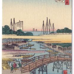 CPA illustrée signée japonaise Japon Japan Estampe Scènes de vie Rare