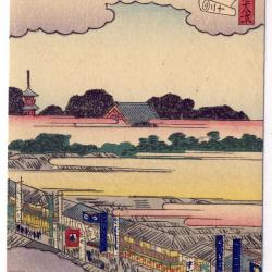 CPA illustrée signée japonaise Japon Japan Estampe Scènes de vie Rare