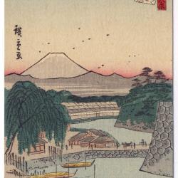 CPA illustrée signée japonaise Japon Japan Estampe Scènes de vie Rare