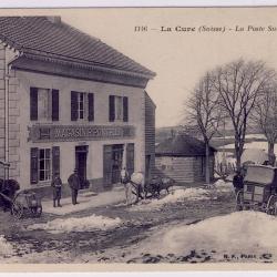 CPA Suisse JURA La Cure La Poste Suisse en Hiver Magasin Café