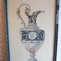 Dessin original Aiguière XIXe siècle