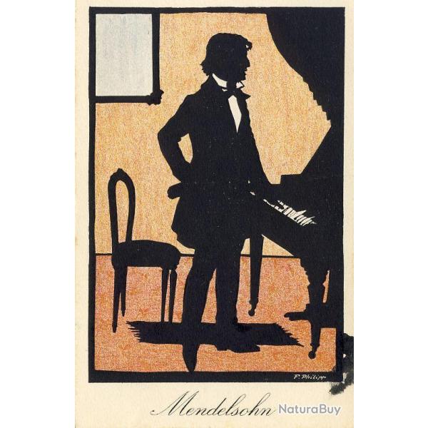 CPA illustre F. PHILIPP grands musiciens Mendelsohn