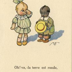 CPA illustrée signée Enfant Pourquoi pleurer ma blonde ?