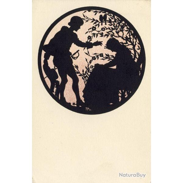 CPA illustre F. PHILIPP N125 Jeu d'ombre Prince Princesse