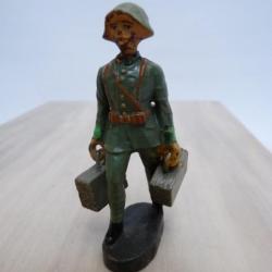 Soldat ELASTOLIN Militaire Porteur de valises Jouet Militaria