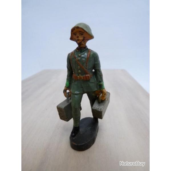 Soldat ELASTOLIN Militaire Porteur de valises Jouet Militaria